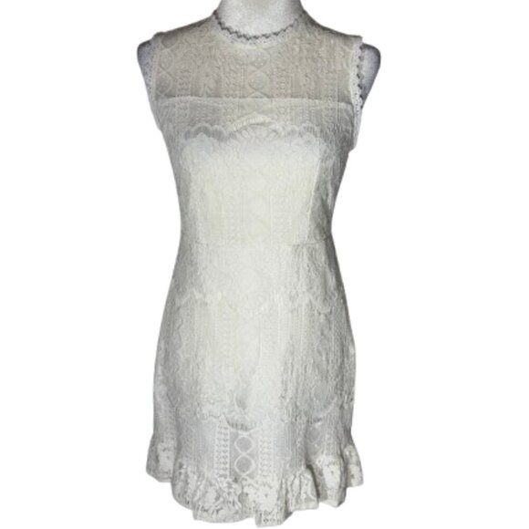 Shein White Lace Sleeveless Dress Size Medium - Picture 1 of 8